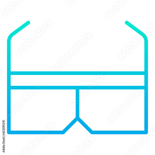Outline gradient 3d glasses icon