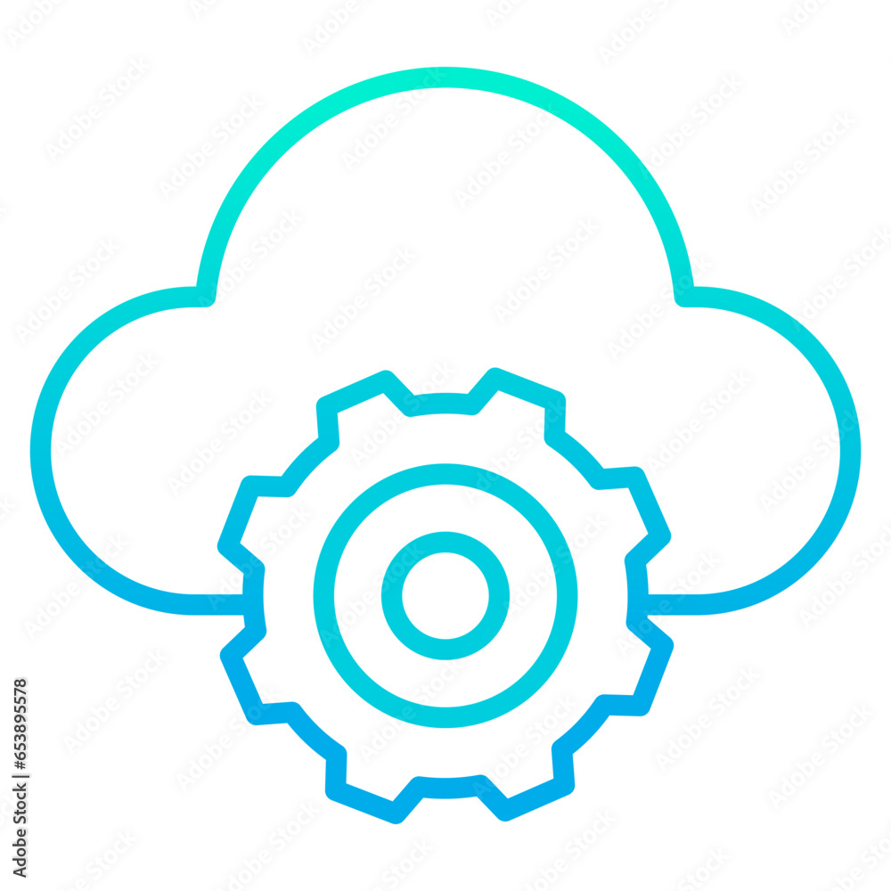 Outline gradient Cloud setting icon Outline gradient Cloud setting icon