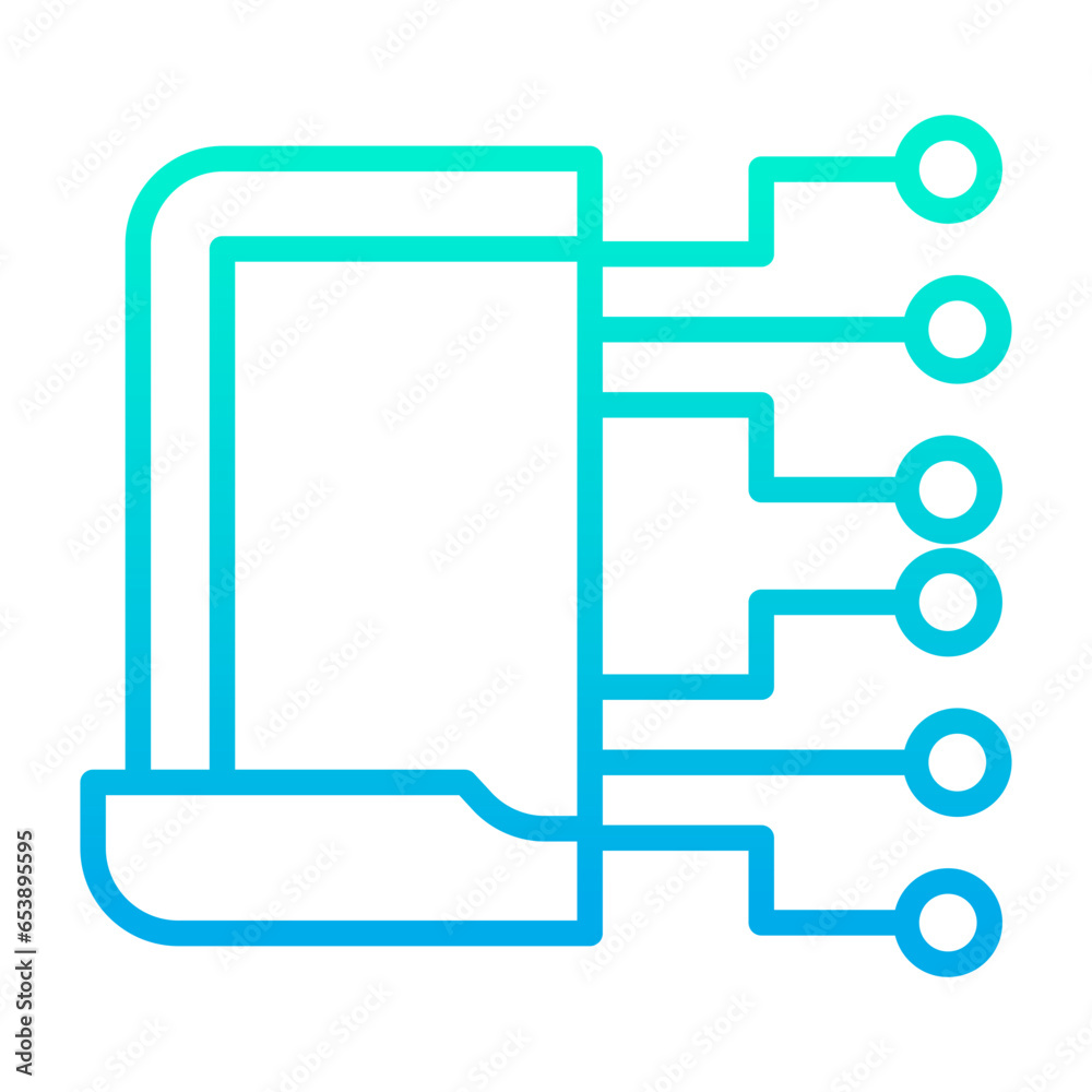Outline gradient Laptop Ai icon Outline gradient Laptop Ai icon