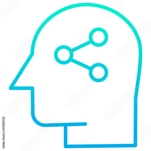 Outline gradient Human mind Share icon