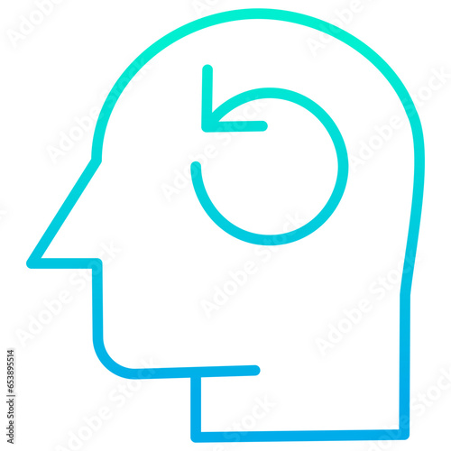 Outline gradient Human mind Refresh icon