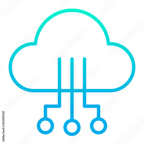 Outline gradient Cloud Circuit icon