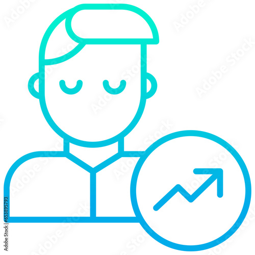 Outline gradient Man Success icon © kiran Shastry