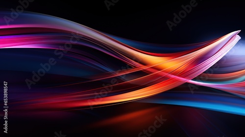 Abstract 3d blue and red lines flow dynamic wave magic modern background, generative ai