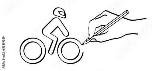 Cartoon motorbike and face helmet icon. Vector line motorcycle or scooter helmet with visor and glasses symbol. Moto Track of Motocross. Motor bike or cycle icon. motorcycles or motorbikes.