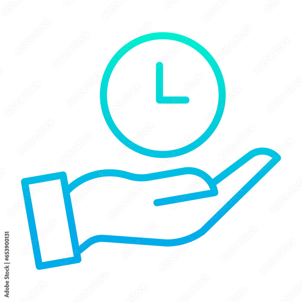 Outline gradient Save Time icon
