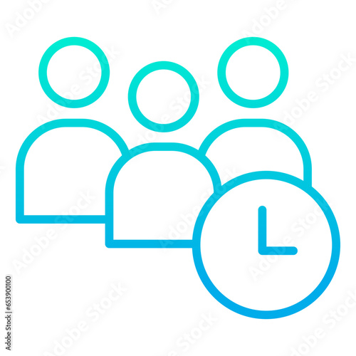 Outline gradient Group Time icon