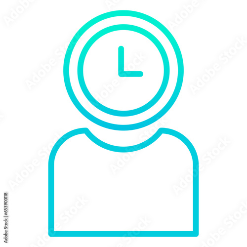 Outline gradient User Time icon