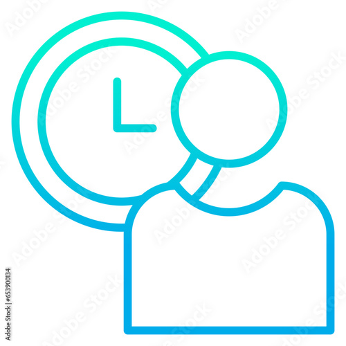 Outline gradient User time icon