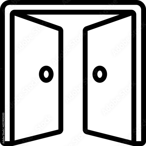 Open Inwards Doors Icon