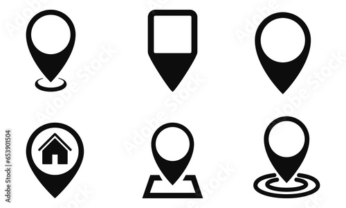 point map, point center map icon vector set 