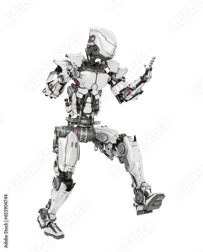 robot soldier is walking a bit worried