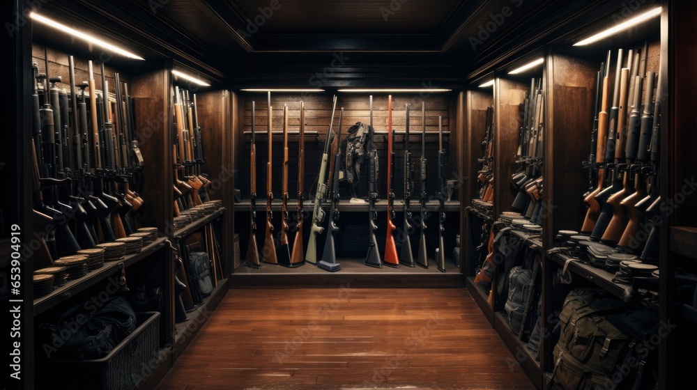 gun closet with rifles
