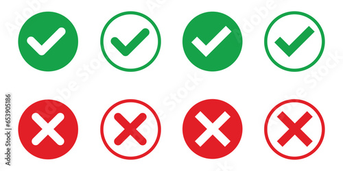 Right or Wrong Icons Isolated on White Background