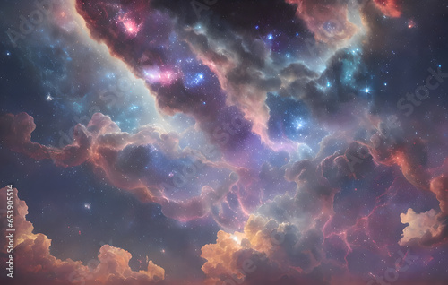 Night clouds in fairy tale and fantasy style, Generative AI © LIUBOMYR