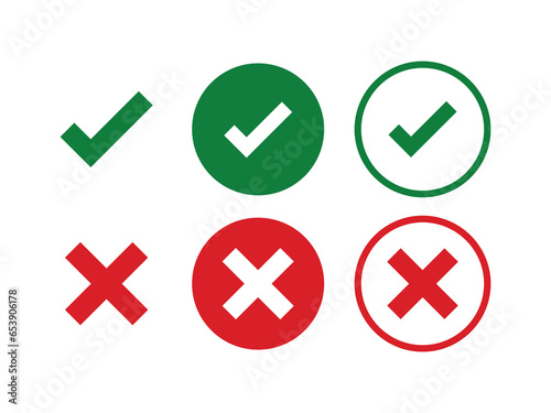 Right or Wrong Icons Isolated on White Background