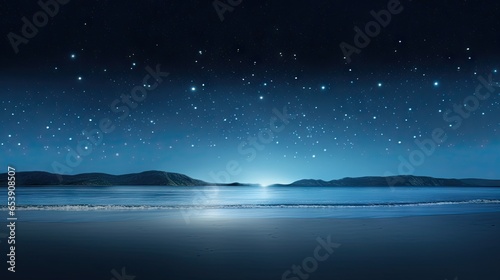  a night sky filled with stars over a body of water.  generative ai © Olga
