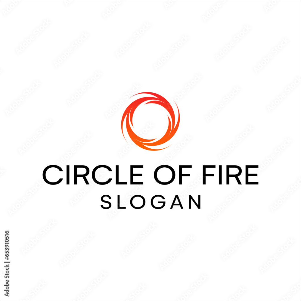 Fototapeta premium Fire circle vector LOGO