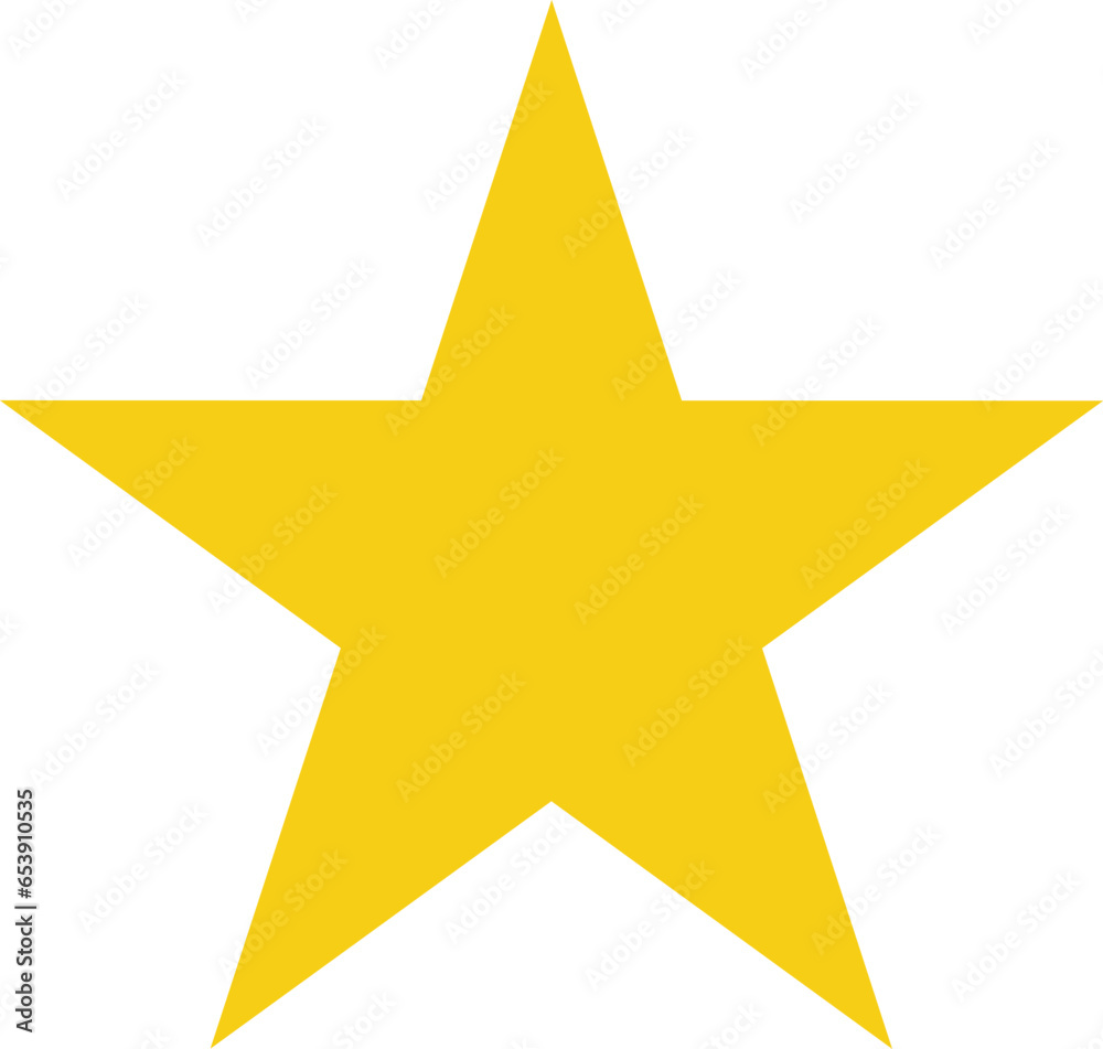 Obraz premium Yellow Classic 5 Point Star Shape