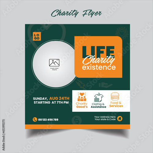 Social Media Charity Flyer template design