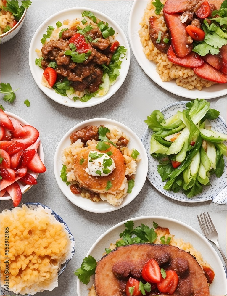 salate und pasta vorspeisen tapas isoliert fiktkiv