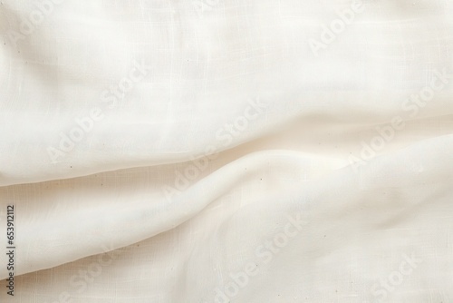 Abstract white elegant aesthetic linen cotton textile fabric background. Soft light background for beauty product AI Generated photo
