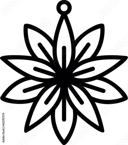 snowflake christmas tree ornament, snowflake christmas earrings laser cut file, vector