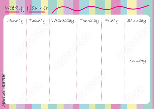 Weekly Planner- Planificador semanal en inglés