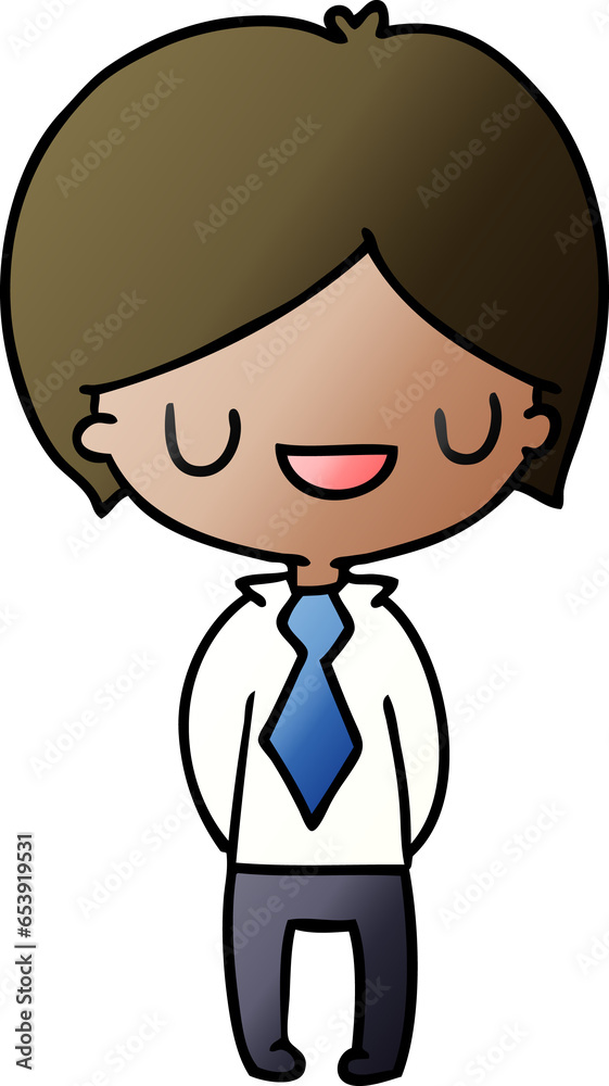 gradient cartoon illustration of a kawaii cute boy gradient cartoon illustration of a kawaii cute boy