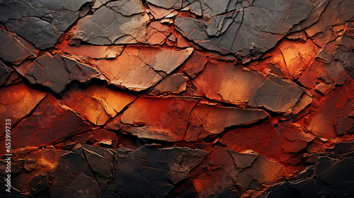 Abstract Natural Background: Dark Brown and Red Rock Texture. Generative AI.