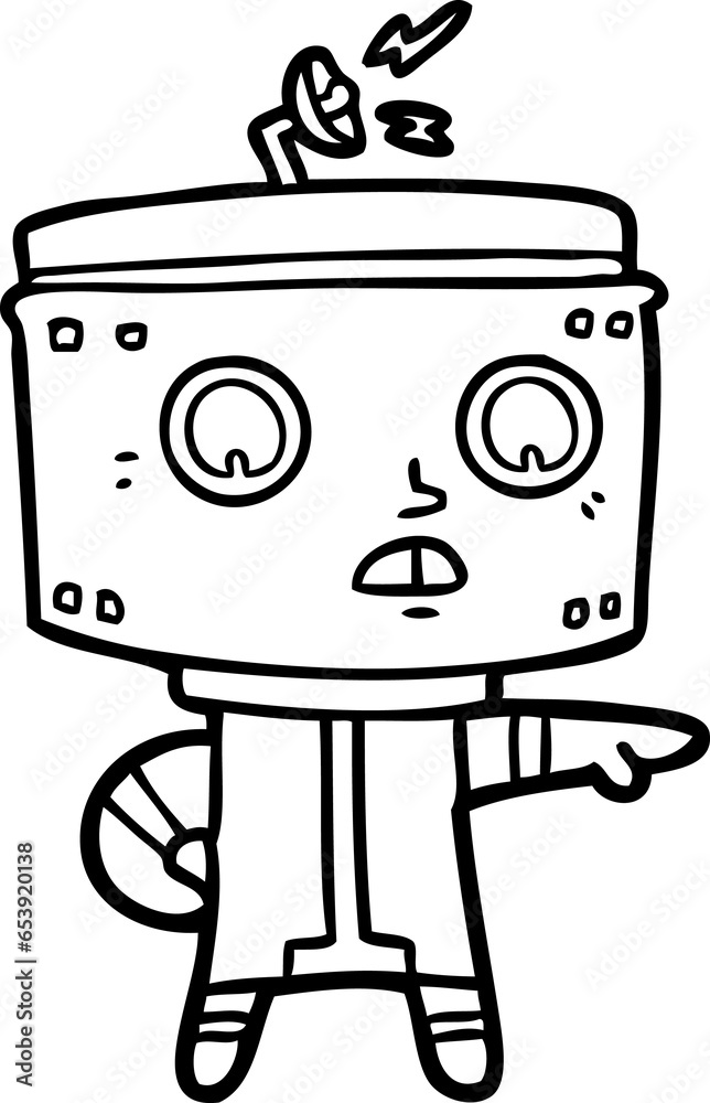 cartoon robot accusing