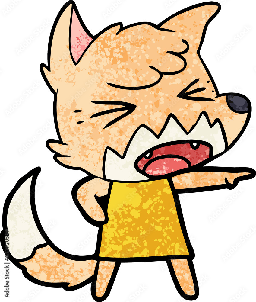 angry cartoon fox