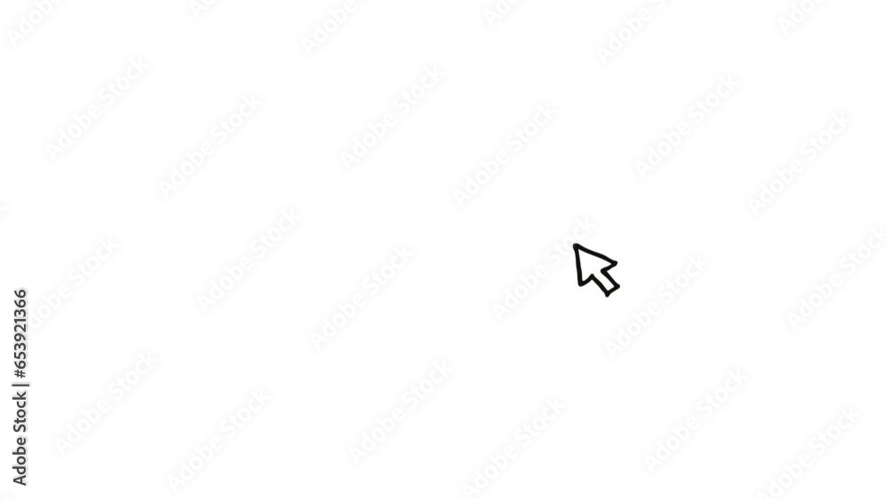 Animated black symbol of mouse cursor. Arrow moves out and clicks. Icon ...