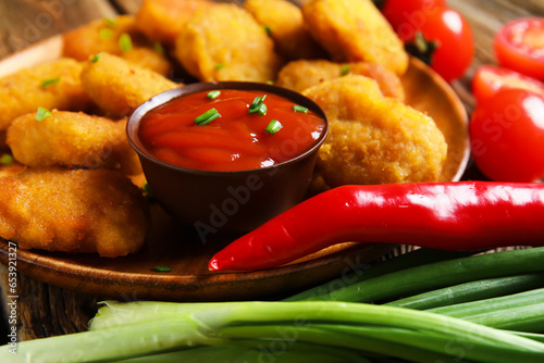 Crispy chicken nuggets with...