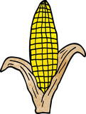cartoon doodle corn on cob