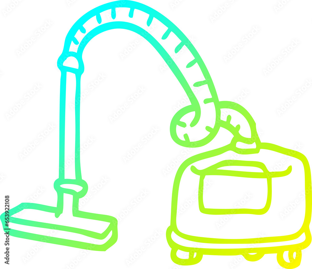 cold gradient line drawing of a cartoon vacuum hoover cold gradient line drawing of a cartoon vacuum hoover