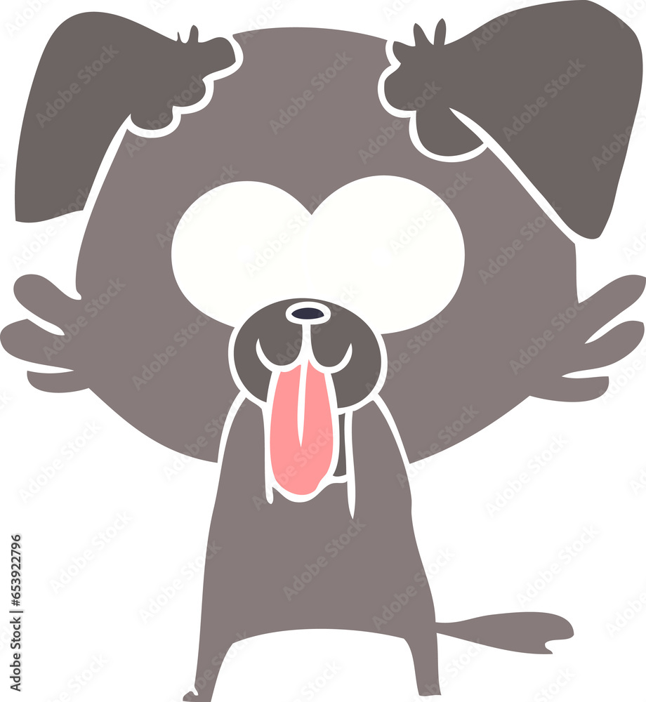 Obraz premium flat color style cartoon dog with tongue sticking out