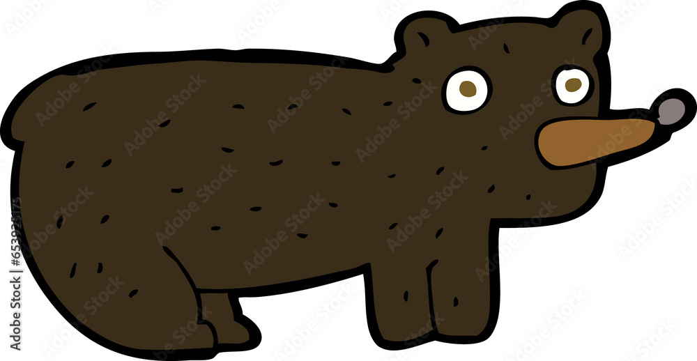 Obraz premium funny cartoon black bear