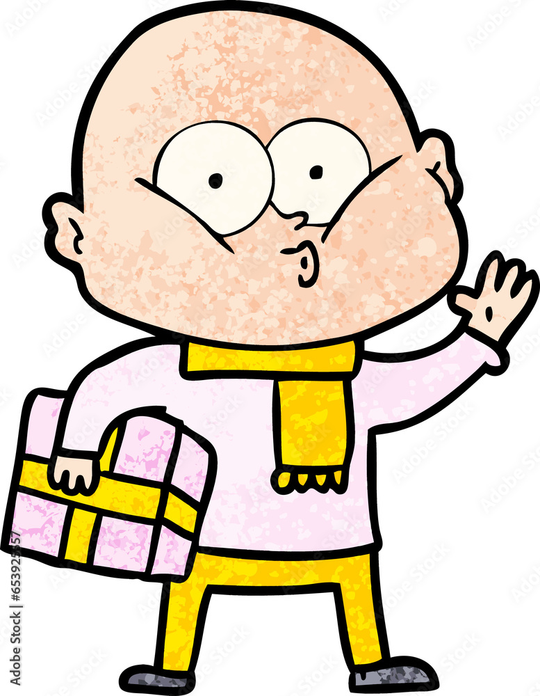 cartoon bald man staring cartoon bald man staring