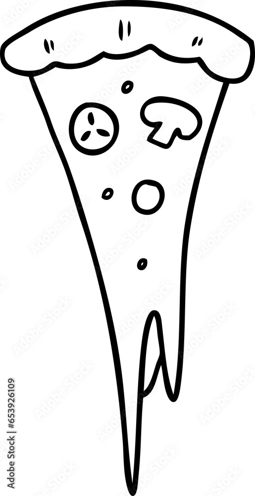 hand drawn line drawing doodle of a slice of pizza hand drawn line drawing doodle of a slice of pizza