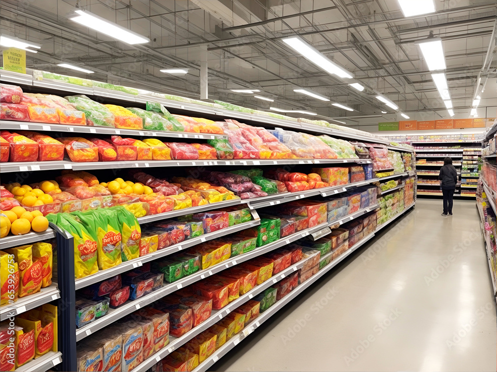 Vista del interior de un supermercado. IA Generativa