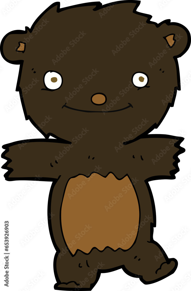 Obraz premium cartoon black bear cub