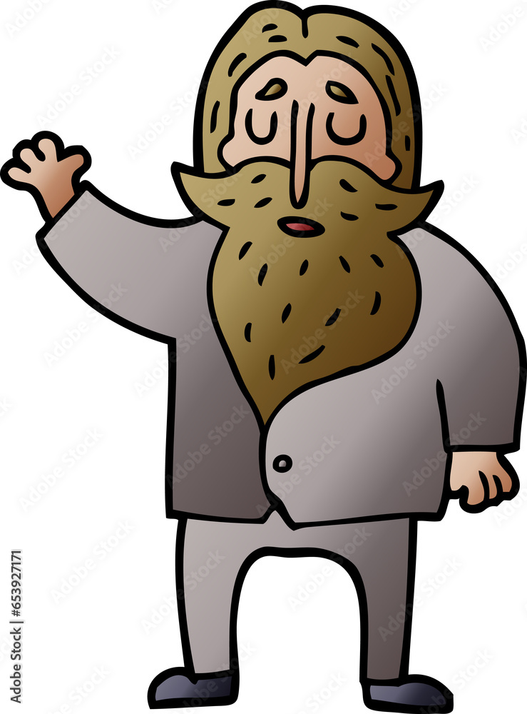 Fototapeta premium cartoon doodle old man waving