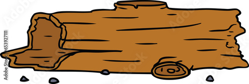 hand drawn cartoon doodle of a tree log