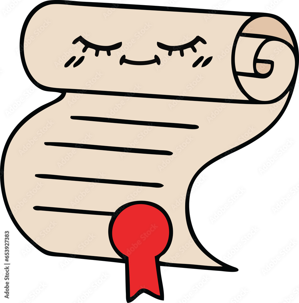 Fototapeta premium cute cartoon of a contract
