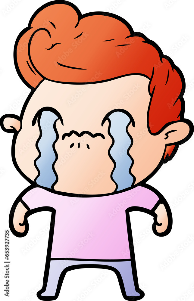 Fototapeta premium cartoon man crying