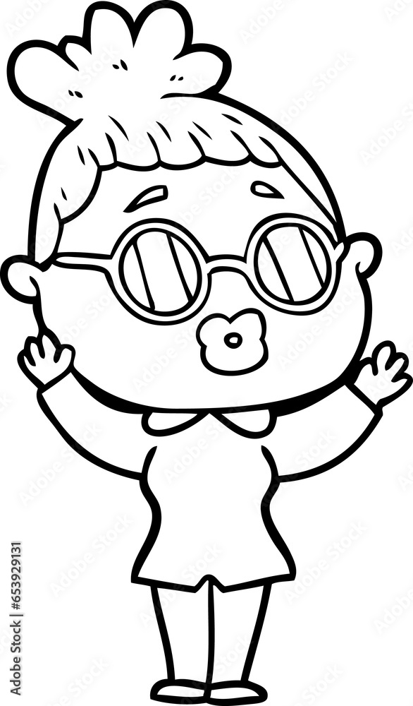 cartoon woman wearing spectacles cartoon woman wearing spectacles