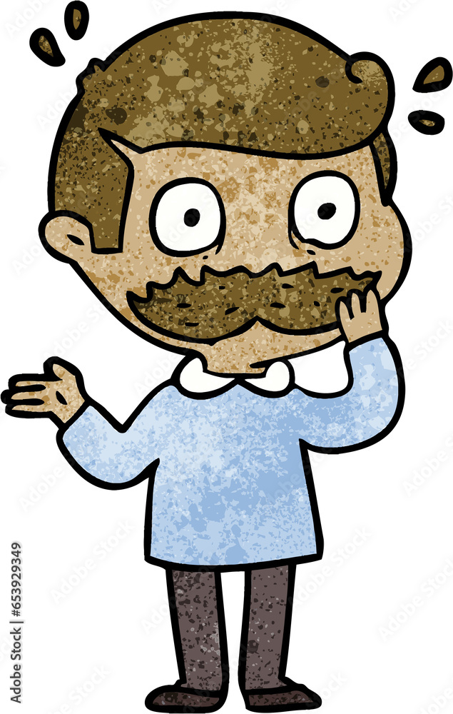 cartoon man with mustache shocked cartoon man with mustache shocked