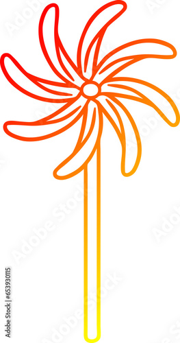 warm gradient line drawing of a toy windmill