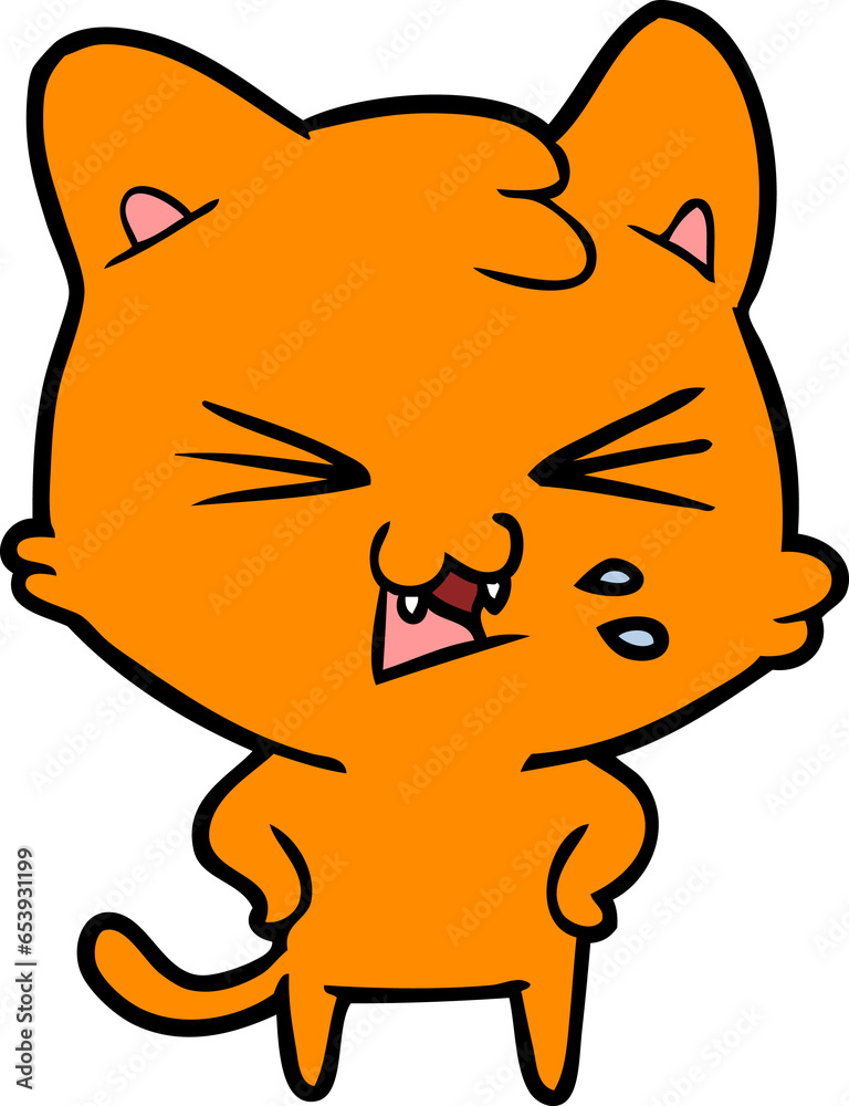 cartoon cat hissing cartoon cat hissing